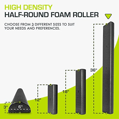 ProsourceFit High Density Foam Rollers - inches long. Firm Full Body Athletic Massager for Back Stretching, Yoga, Pilates, Post Workout Trigger Point Release - color: Black - 36"x 3"