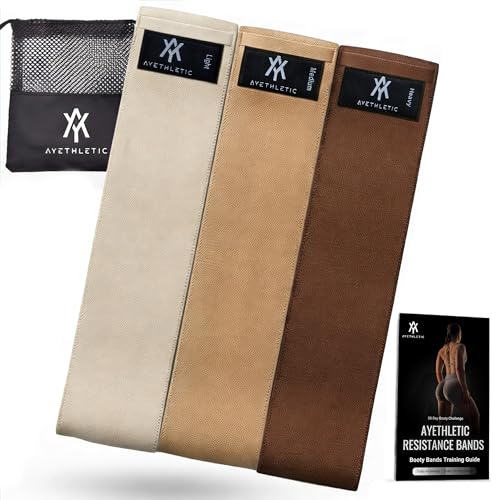 Premium Fabric Resistance Bands for Women, Booty Bands Set, Non-Slip Anti-Roll Elastic Loops for Glutes & Legs, Home Workout and Gym with Carry Mesh Bag