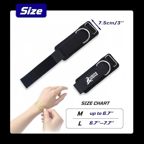 Lights Mountain Wrist Cuffs with Sliding D-Ring – Adjustable Neoprene Padded Straps for Cable Machine Workouts & Wrist Support Strength Training Equipment