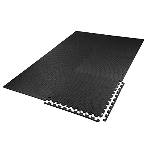 3/8" Thick 100 sq. ft. (25 pcs) Gym EVA Foam Floor Mats (24" x 24") | Steel Pattern, Black - style: Steel Pattern-Black