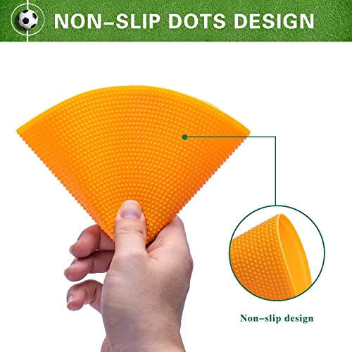 Poly Spot Markers 4inch/9 inch Non-Slip Rubber Agility Markers Flat Field Cones Floor Dots for Football, Soccer, Basketball Training Markers, School Activities, Exercise Drills, Social Distancing - style: 9inch 12Pcs(Orange)