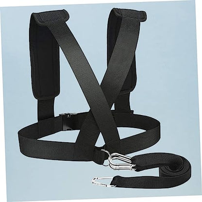 SUPVOX Weight Bearing Supporter Belt with Adjustable Buckle and D-Ring Hooks for Running Training and Strength Workout Heavy Duty Resistance Training Equipment Vest Strap for Gym