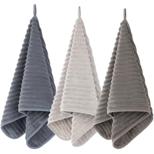 Luxury 3-Piece Quick-Dry Bath Towel Set – Ultra Soft Microfiber Towels for Bathroom, Pool, Gym & Travel – Elegant Twill Design(14”x 29.6”) - color: 1darkgrey+1lightgrey+1coffee
