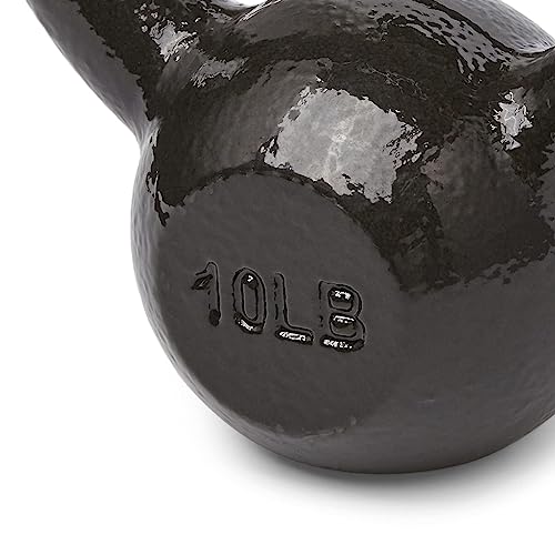 Amazon Basics Cast Iron Kettlebell for Strength Training, Textured Wide Handle, Black