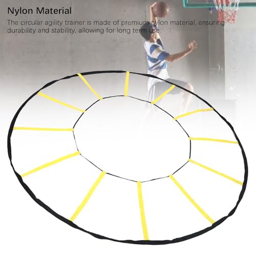 Circular Agility Training Ladder 12 Rungs - Nylon Speed Ladder for Football Soccer Basketball, Portable Footwork Training Equipment for Indoor Outdoor with Storage Bag