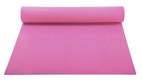 YogaAccessories 1/8'' Lightweight Classic Yoga Mat and Exercise Pad - color: Pink
