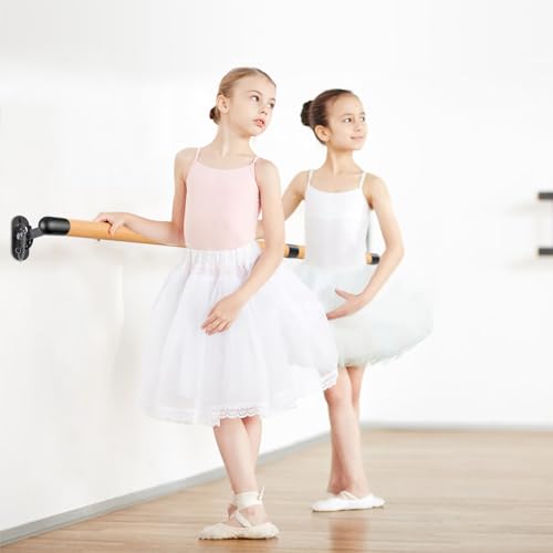Wall Mount Ballet Barre Solid Wood Dance Bar with Height Adjustable Metal Brackets for Dance Training - color: 35"