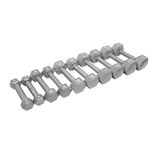 Ader Grey Hex Dumbbell/Cast Iron Dumbbell One Pair