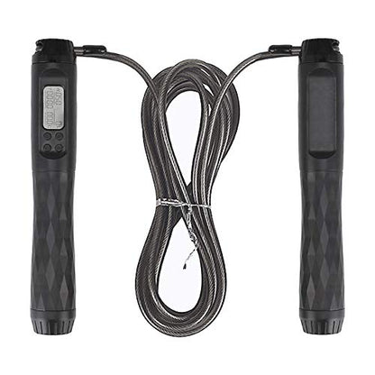 Zoë's Corner: Cordless Weighted Digital Counter Jump Rope for Crossfit Cardio WOD, Exercise, Boxing, Martial Arts, MMA Training, Gym Fitness. Illuminated LED, Rotation-Calorie Counter.