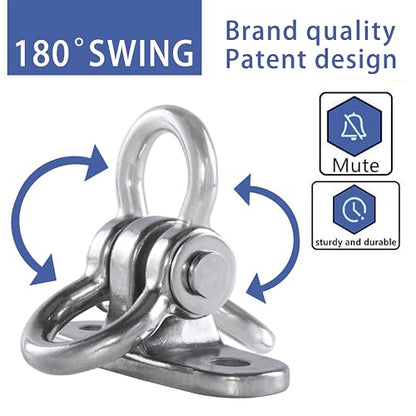 Heavy Duty Swing Hangers Stainless Steel 304 Anti-Rust, 2000 lb Capacity 180° Swing, Playground Porch Yoga Seat Trapeze Wooden Sets Indoor Outdoor(2 Pack