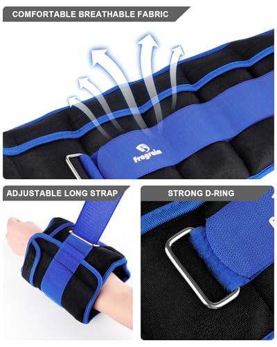 Fragraim Adjustable Ankle Weights 1-3/4/5/6/8/10/12/15/20 LBS Pair with Removable Weight for Jogging, Gymnastics, Aerobics, Physical Therapy - color: Blue, style: 1.5 lbs each( 3 lbs pair)
