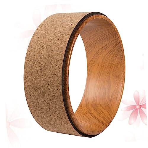 Natural Cork Yoga Wheel for Backbend Support Durable Roller for Deep Stretching Muscle Building Lightweight and Portable Yoga Exerciser