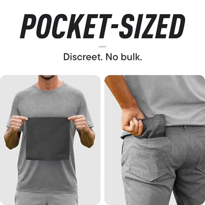 Sweat Absorbing Handkerchiefs - The Original Pocket-Sized Sweat Towels - Quick-Dry Microfiber Sweat Rags for Face, Hands, & Body - Men & Women - Gym, Sports, and Work (Dark Grey: 5 Pack)