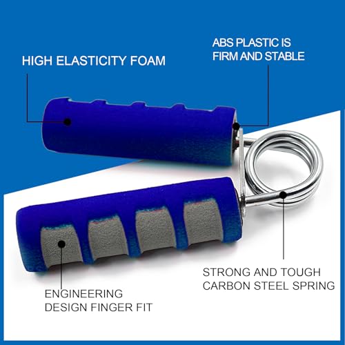 Hand Grip Strengthener Set, 2 Pack Hand Gripper, Finger Trainer, Forearm exerciser - Soft Foam Hand Exerciser for Quickly Increasing Wrist Forearm and Finger Strength (Blue)