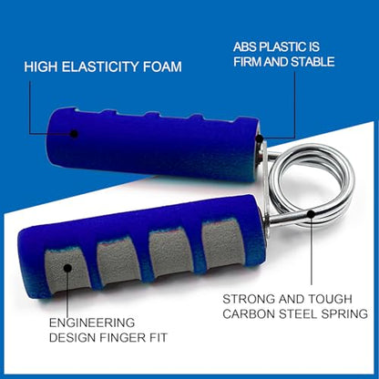 Hand Grip Strengthener Set, 2 Pack Hand Gripper, Finger Trainer, Forearm exerciser - Soft Foam Hand Exerciser for Quickly Increasing Wrist Forearm and Finger Strength (Blue)