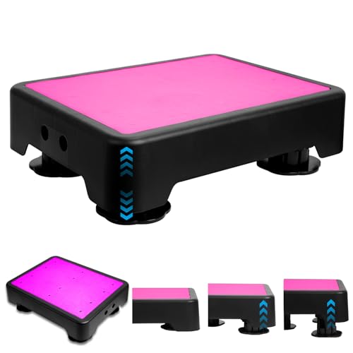 Adjustable Step Stool for Adults - Noctilucent Bed Step Stools, 600 LBS Capacity Non-Slip Safety Step Platform Indoor and Outdoor for Seniors and Adults, Wide Step Stools Elderly Assistance at Night - color: Red
