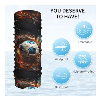 Firecracker Soccer Prints Multifunctional Sport Headband – Seamless Stretch Neck Gaiter for Hiking, Biking, Running & Outdoor Activities – Soft, Quick-Dry, No-Fade Design