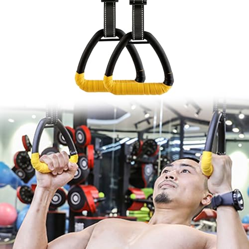 Gymnastics Rings with Straps Strength Training Equipment Pull Up Fitness Trapeze Rod Pull Up Gym Hoop Home Exercise
