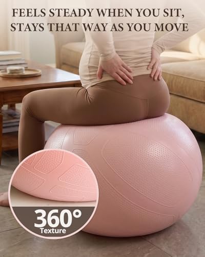 Trideer Pregnancy Birthing Ball, 1.7mm Extra Thick Yoga Ball for Maternity, Labor, Physio, Recovery, Exercise Guide & Daily Comfort Tips for All Trimesters, 1000LB Anti-Burst Non-Slip Stability Ball