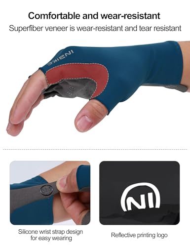 INBIKE Cycling Gloves for Men Women, Breathable Bike Gloves Lightweight Half Finger Biking Glove Mountain Road Bicycle - color: Blue, size: Small