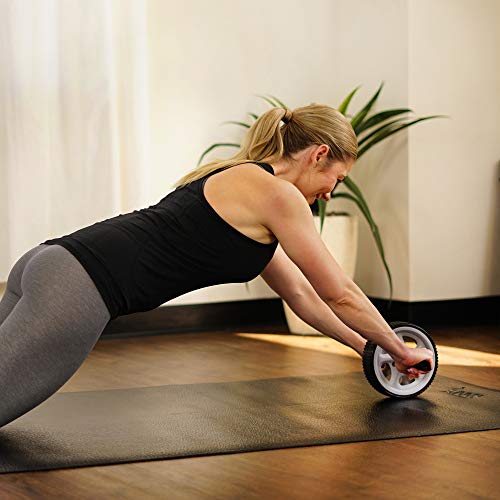 Sunny Health & Fitness Ab Roller Wheel, Durable Construction, Compact & Portable, Non-Slip Handles for Home Gym, Addominal Exercises & Core Strength Trainer