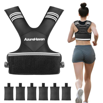 Adjustable Weighted Vest for Women and Men,4-10lb/11-20lb/20-32lb Rucking Vest with 6 Ironsand Weights for Running, Walking, Workout and Strength Training - size: 4-10lbs:Walking & Cardio (Women / Beginners)