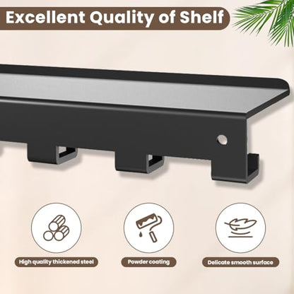 Floating Shelf Organizer Compatible with Tonal Accessories Home Gym Weight wall Storage Equipment Hanger Metal Rack Holder Wall Mount with Hooks T-Lock Adapters Bracket Hanger Workout (Floating Shelf)