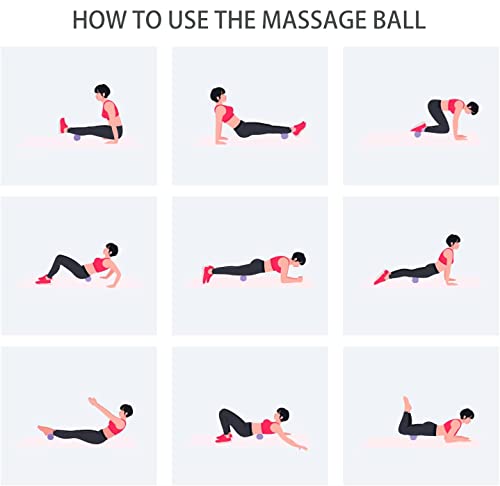 Hard Lacrosse Ball Massage Ball Therapy. Firm Trigger Point Massager Tool for Deep Tissue Yoga Physiotherapy Myofascial Release Muscle Relax Plantar Fasciitis Pain Relief (2 Pack) (Purple)