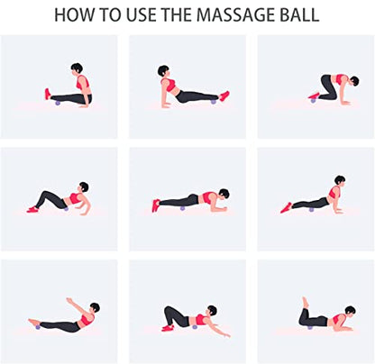 Hard Lacrosse Ball Massage Ball Therapy. Firm Trigger Point Massager Tool for Deep Tissue Yoga Physiotherapy Myofascial Release Muscle Relax Plantar Fasciitis Pain Relief (2 Pack) (Purple)