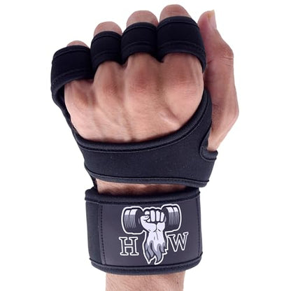 HW Weight Lifting Gloves for Men & Women – Gym Workout Gloves with Wrist Support, Full Palm Protection & Grip – Breathable Gloves for Crossfit, Training, Fitness & Strength Workouts - size: X-Small