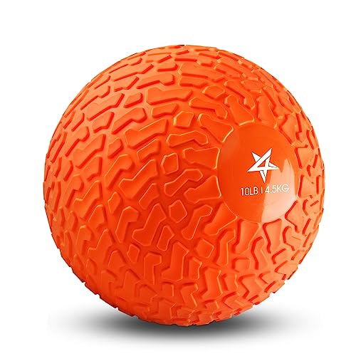 Yes4All Slam Balls, 10-40lb Weighted Ball Weight, Durable PVC Sand Filled Workout Dynamic Slam Ball for Strength Training, Tread, Orange, 10lbs - color: Orange beast, style: A. 10lbs
