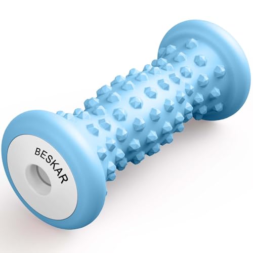 BESKAR Foot Massager Roller for Plantar Fasciitis Relief, Portable Feet Roller to Deep Tissue Muscle Massage, Foot Arch and Heel Pain, Reflexology Tool - color: Blue