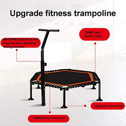 TXTC Foldable Rebounder Trampoline with Height Adjustable Handle,Fitness Trampoline,Exercise Trampoline for Adults Kids Indoor/Outdoor Home Equipment, Indoor Jumping Workout