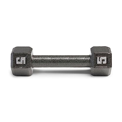 Marcy Cast Iron Hex Dumbbells Collection - Available size from 3-lb to 100-lb, SOLD INDIVIDUALLY - style: 5lbs