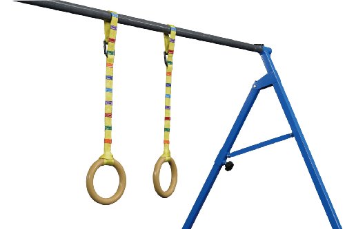 Tumbl Trak Gymnastics Rings with Easy Adjustable Strap - size: 9-1/2 in