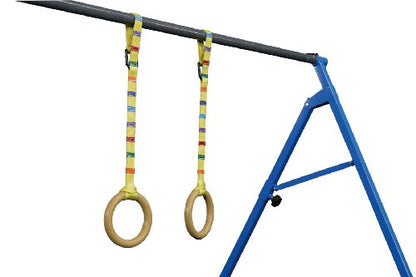 Tumbl Trak Gymnastics Rings with Easy Adjustable Strap - size: 9-1/2 in