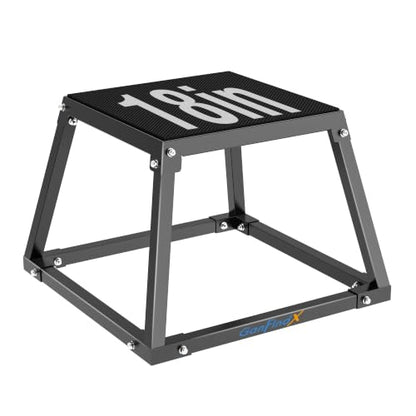 GanFindX Steel Plyometric Jump Box,18 Inch Heavy Duty Plyo Platform, Non-Slip Workout Step Box for Home Gym, Agility, Strength & Conditioning Training