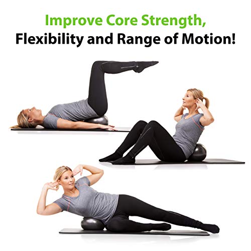 URBNFit Mini Exercise Ball 9” – Small Pilates & Yoga Stability Ball for Core Strength, Balance, Pregnancy & Physical Therapy – Anti-Burst Swiss Ball w/Quick Pump – Home, Office, Gym