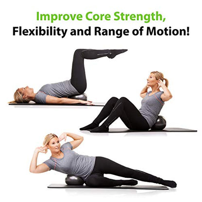 URBNFit Mini Exercise Ball 9” – Small Pilates & Yoga Stability Ball for Core Strength, Balance, Pregnancy & Physical Therapy – Anti-Burst Swiss Ball w/Quick Pump – Home, Office, Gym