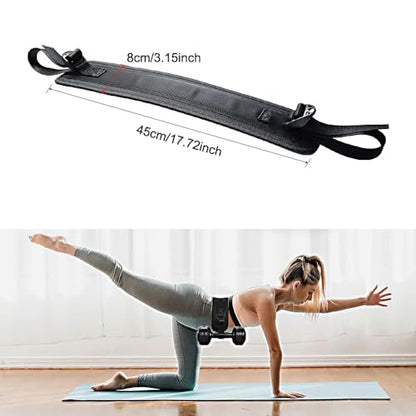 Hip Thrust Belt WITHOUT Dumbbell Booty Belt Non-Slip Padded Glute Trainer Weighted Belts for Dumbbells Kettlebells Bumper Plates Weight Glute Workout Lower Body Strength Training Exercise Home Gym Plank