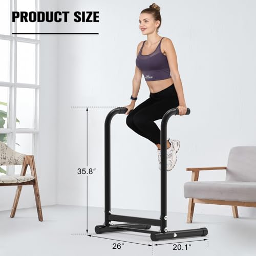 RELIFE REBUILD YOUR LIFE Dip Bar for Home Gym Training 400LBS Parallel Bars - color: Black-02