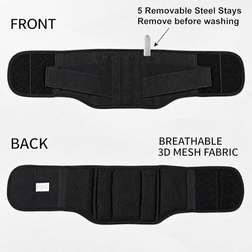 Back Brace for Men Lower Back Pain, Heavy Duty Lumbar Support Belt - size: Large