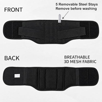 Back Brace for Men Lower Back Pain, Heavy Duty Lumbar Support Belt - size: Large
