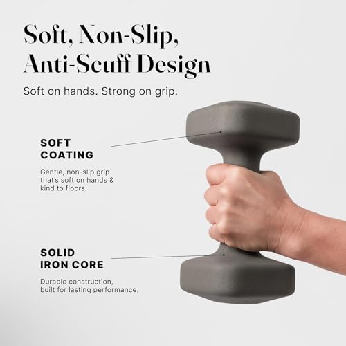 WeGym SafeGrip Square Dumbbells with Anti-Slip Handles, Safe Weight Lifting Equipment for Home Gym, Aesthetic Dumbbell Sets (Starter Set 2+3+5+8LB Pair with Sandstone Rack - Mix Set)