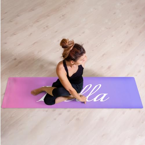 Custom Name Yoga Mat,Personalized Travel Yoga Exercise Mat,Non Slip,Perfect for Kids & Adults,Gradient Color D Series - color: Style 13
