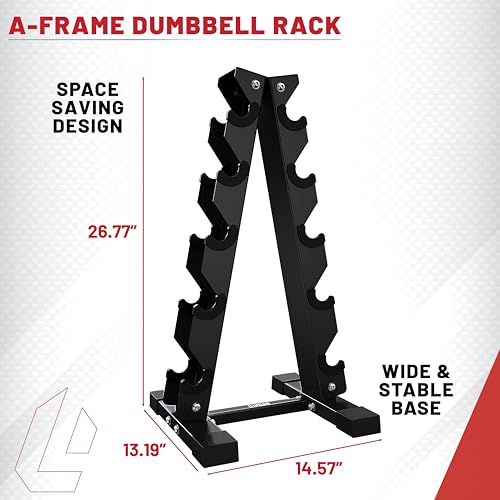 Lifeline Fitness A-Frame Dumbbell Rack – Compact Storage for 200 lbs of Dumbbells