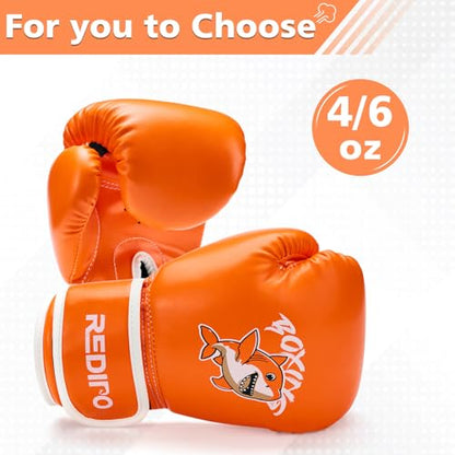 Kids Boxing Gloves, Youth Boxing Training Gloves for Kids 3-9 Year Boys and Girls, 4&6OZ Fighting Gloves, Punching Bag Kickboxing Thai Mitts MMA Training Sparring Gloves