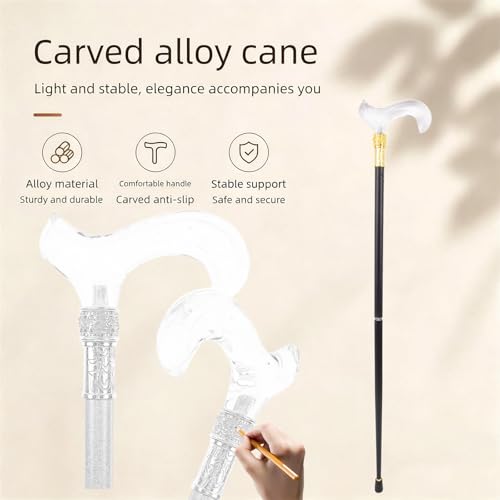 Transparent Crutch, Ergonomic Handle, Non-Slip and Wear-Resistant, Portable Unisex Model, Also a Stylish Accessory