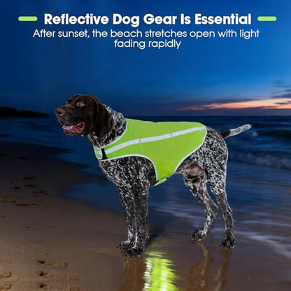 FUAMEY Dog Reflective Vest for Medium Dogs,Dog Hunting Vest High-Visibility - color: Green, size: Medium