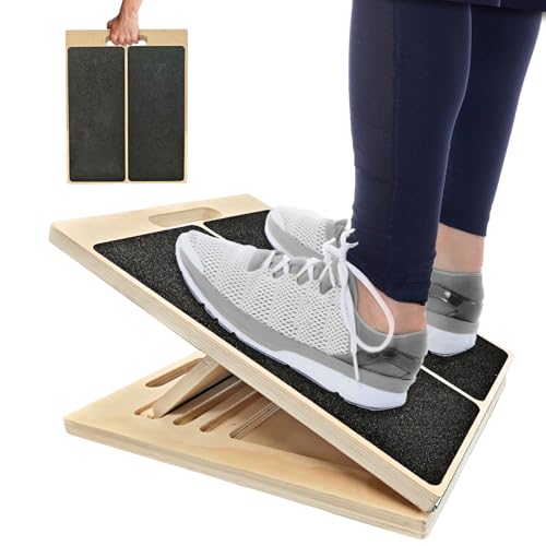 Slant Board for Calf-Stretching - Adjustable Wooden Incline Wedge Stretcher for Squats, Foot & Ankle Mobility, Portable Fitness Equipment, Balance Block for Heel Stretch,300 LBS Capacity